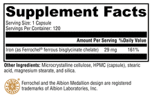 Load image into Gallery viewer, Iron Glycinate - 120 Capsules
