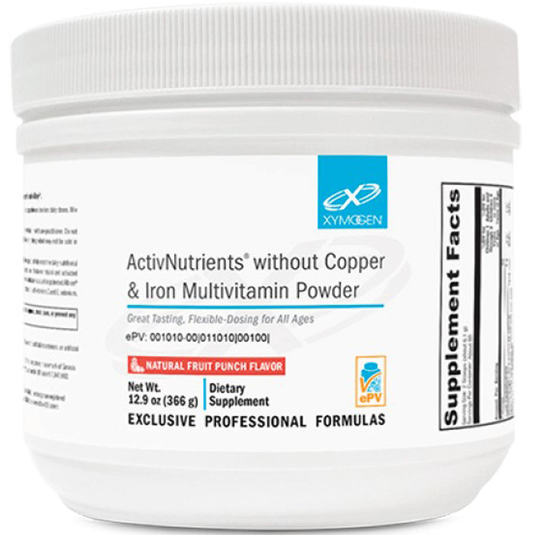 XYMOGEN, ActivNutrients without Copper & Iron Multivitamin Powder Fruit Punch 60 Servings